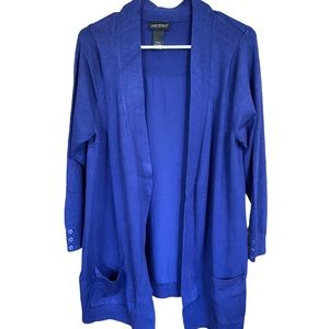 Lane Bryant Women’s Open Front Cardigan Long Sleeves Navy Blue